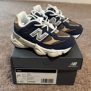 New Balance 9060 baby/ toddler Blue and Tan Sneakers